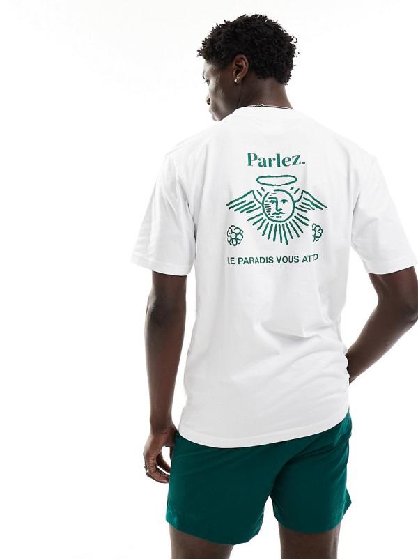 Parlez paradise graphic back t-shirt in white