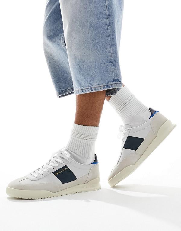 Paul Smith Dover suede mix sneakers in white cream mix