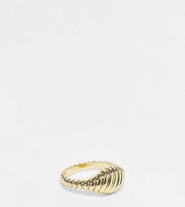 PIECES exclusive 18k gold plated chunky textured ring