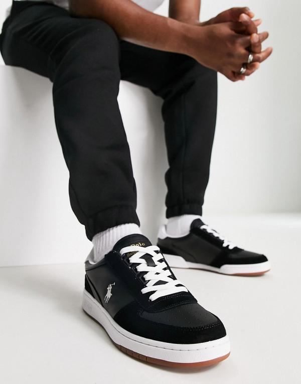 Polo Ralph Lauren court sneaker in black with pony logo