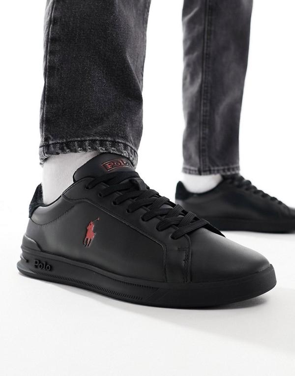 Polo Ralph Lauren Heritage Court sneakers with red logo in black