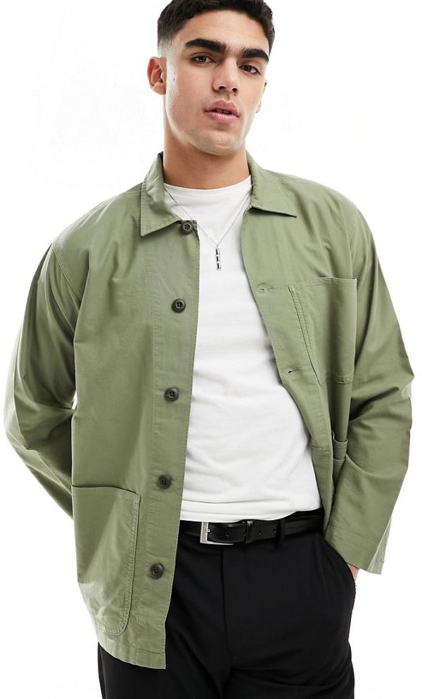 Polo Ralph Lauren icon logo patch pocket garment dyed oxford overshirt classic oversized fit in sage green