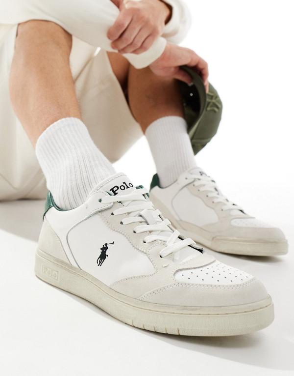 Polo Ralph Lauren Polo Court Lux sneakers in cream suede with green logo