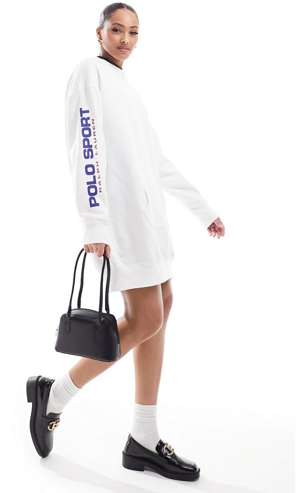 Polo Ralph Lauren Sport Capsule jumper dress with logo in white