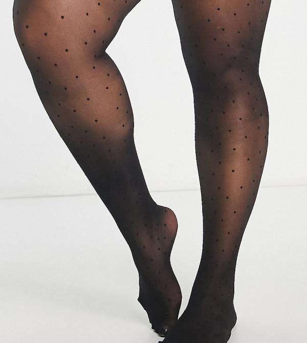 Pretty Polly Curve pinspot sheer tights in black