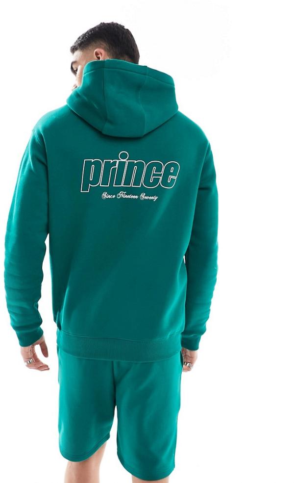 Prince logo back hoodie in dark green (part of a set)