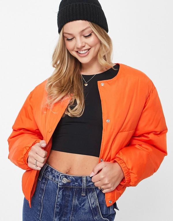 Pull & Bear light padded jacket in orange