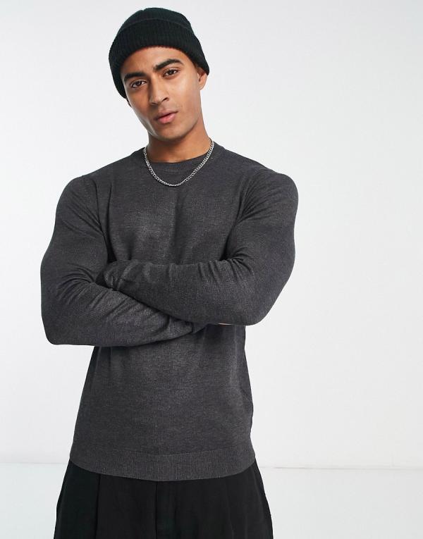 Pull & Bear relaxed fit jumper in grey-Brown