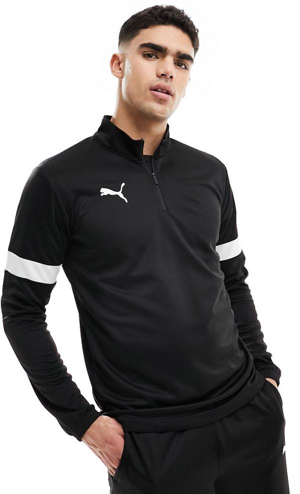 PUMA Football Rise 1/4 zip sweatshirt in black