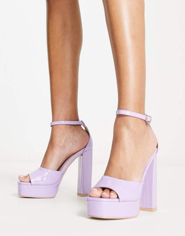 RAID Aasma platform heeled sandals in lilac patent-Purple