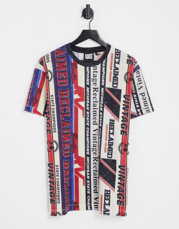 Reclaimed Vintage Inspired unisex oversized motorcross t-shirt (part of a set)-Multi