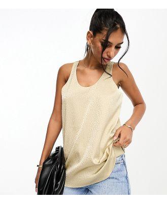 River Island Petite racer tank with scoop neck in gold