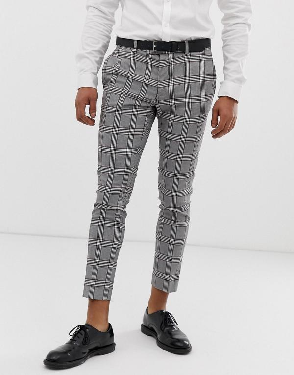 River Island super skinny cropped smart pants in grey check