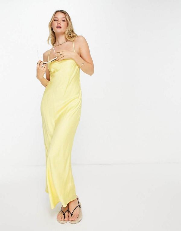 RVCA x STELLA Ninety slip summer dress in lemon-Yellow