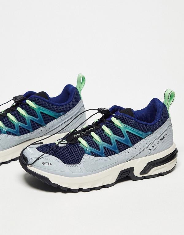 Salomon ACS+ OG trainers in quarry, blue print and green ash-Navy