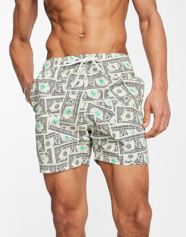 Santa Cruz Mako Dollar swimshorts with all over print (part of a set)-Multi