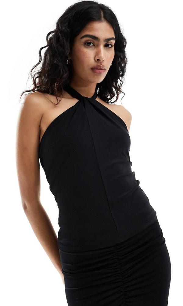 Selected Femme jersey halterneck top in black (part of a set)