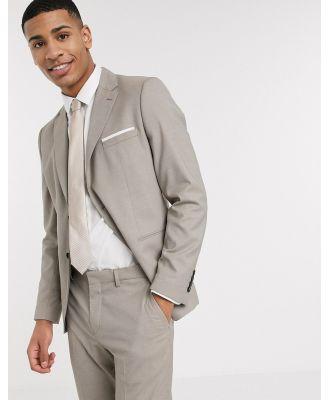 Selected Homme skinny fit stretch suit jacket in sand-Grey