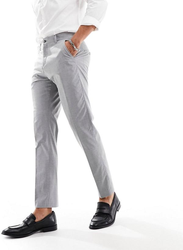 Selected Homme slim smart pants in light grey