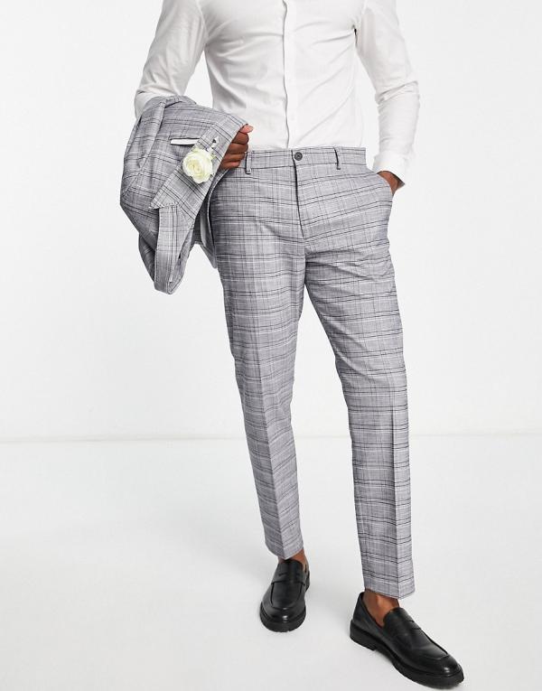 Selected Homme slim suit pants in grey check