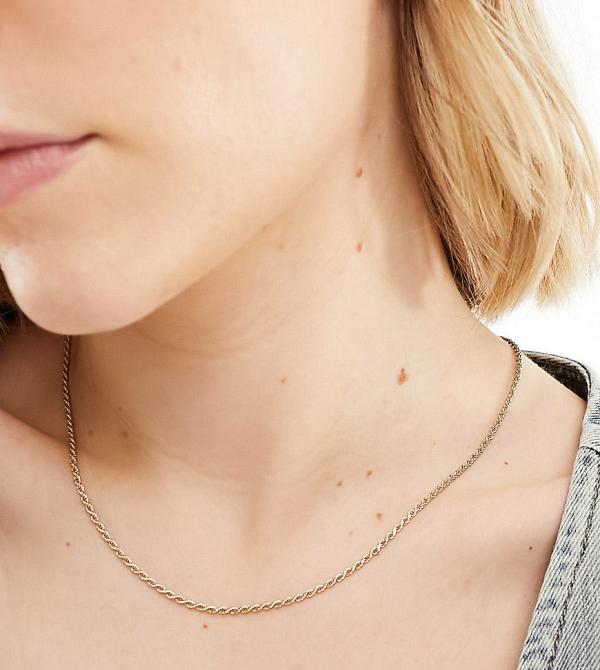 Seol + Gold 18kt gold vermeil 16-18 twisted rope chain necklace
