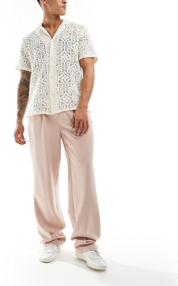 Sister Jane high waisted tailored pants in pink