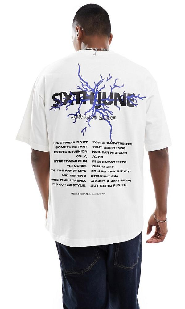 Sixth June anniversary print t-shirt in white