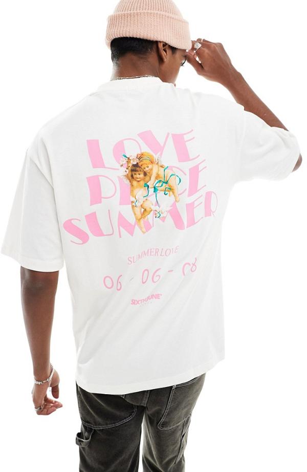 Sixth June love summer loose fit t-shirt in white