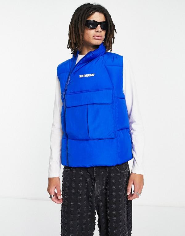 Sixth June sport padded vest in blue