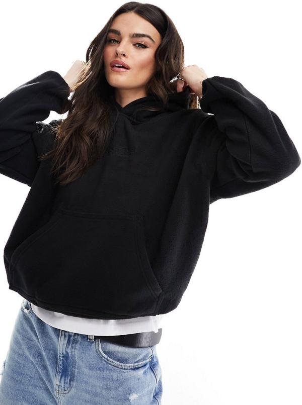 The Couture Club teddy fleece hoodie in black