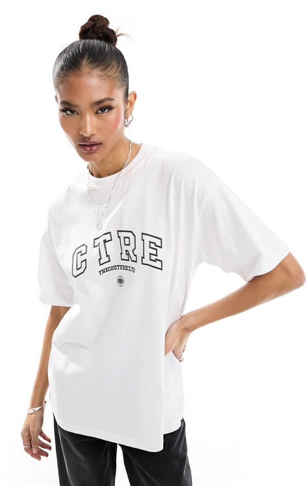 The Couture Club varsity t-shirt in white