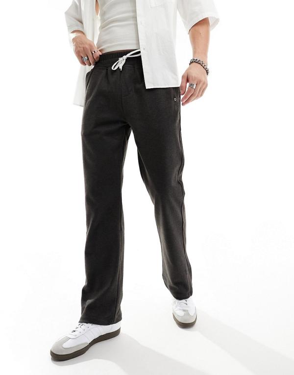 The Couture Club wool look smart trackies in black-Grey