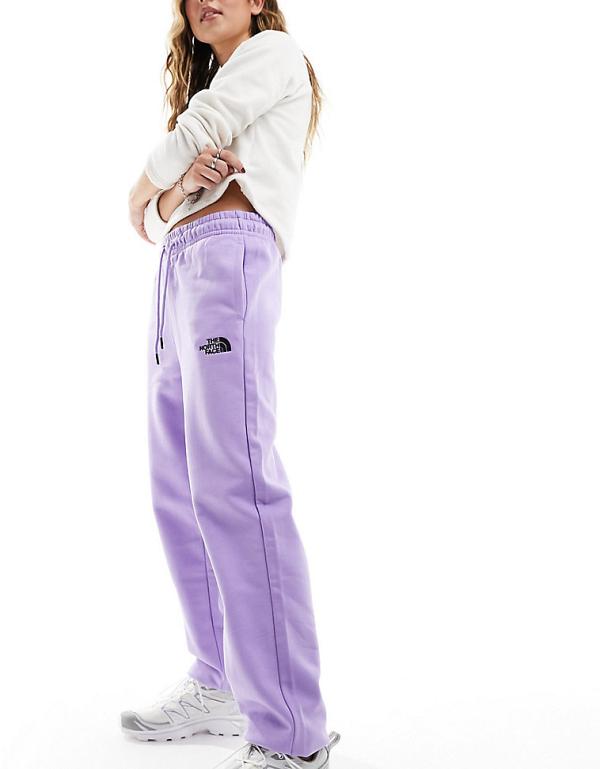 The North Face Essential oversized fleece high waist trackies in purple Exclusive at ASOS