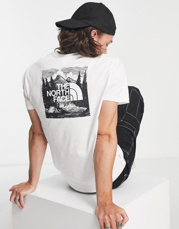 The North Face Redbox Celebration back print t-shirt in white