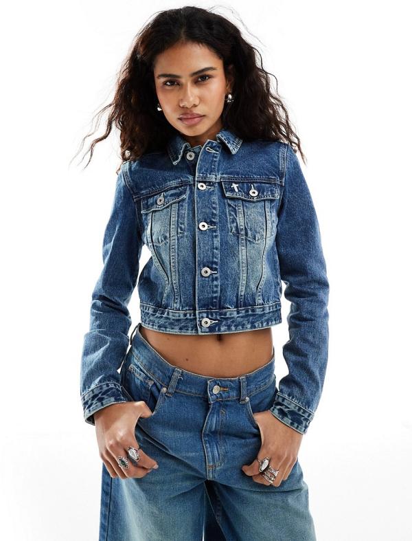 The Ragged Priest boxy denim jacket in washed blue