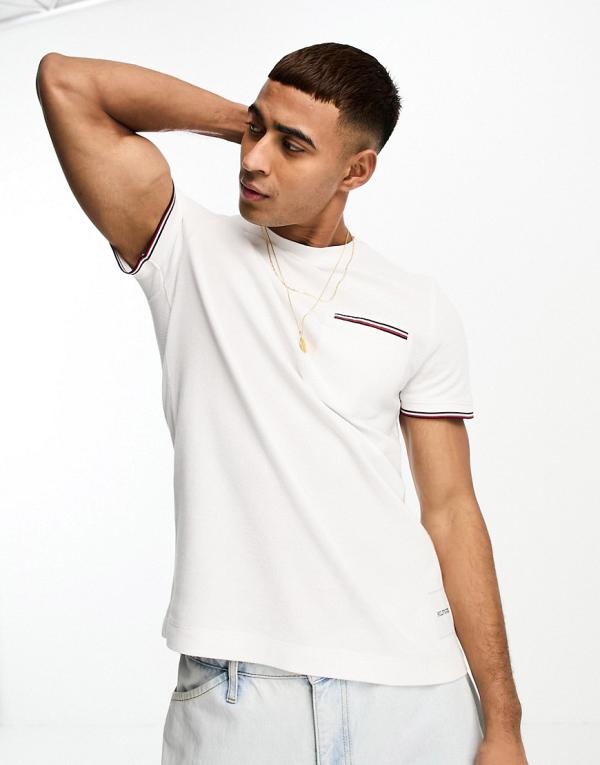 Tommy Hilfiger honeycomb pocket t-shirt in white
