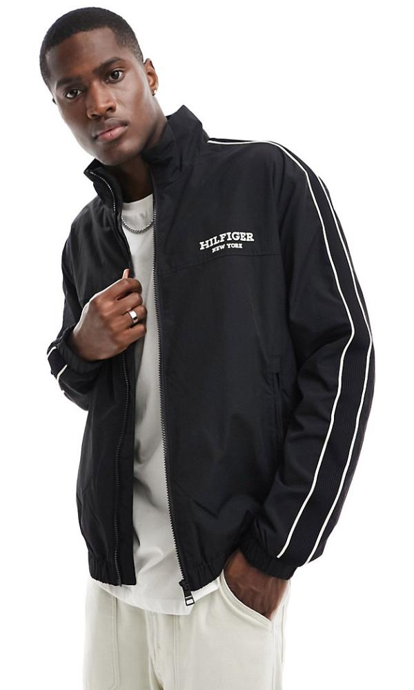 Tommy Hilfiger stripe track jacket in black