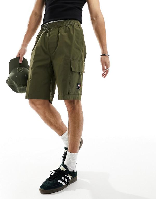 Tommy Jeans Aiden technical shorts in olive green