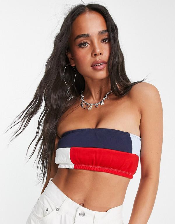 Tommy Jeans archive colour block bandeau top in multi