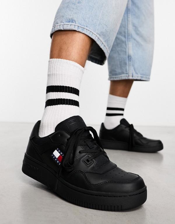 Tommy Jeans retro basket essential sneakers in black