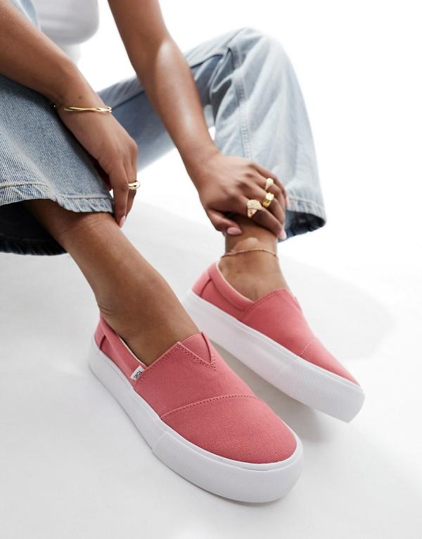 Toms Alpargata Fenix slip on sneakers in bright pink