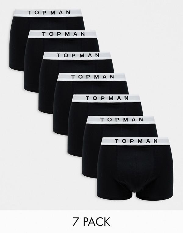 Topman 7 pack trunks in black with black waistband