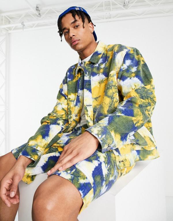 Topman oversized jacket with all over tie dye in multi (part of a set)