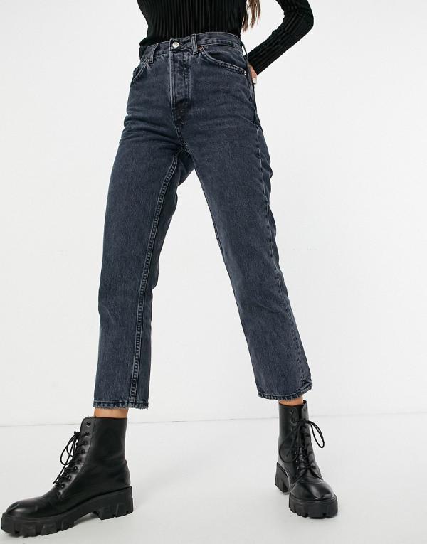 Topshop Editor straight leg jeans in blue black