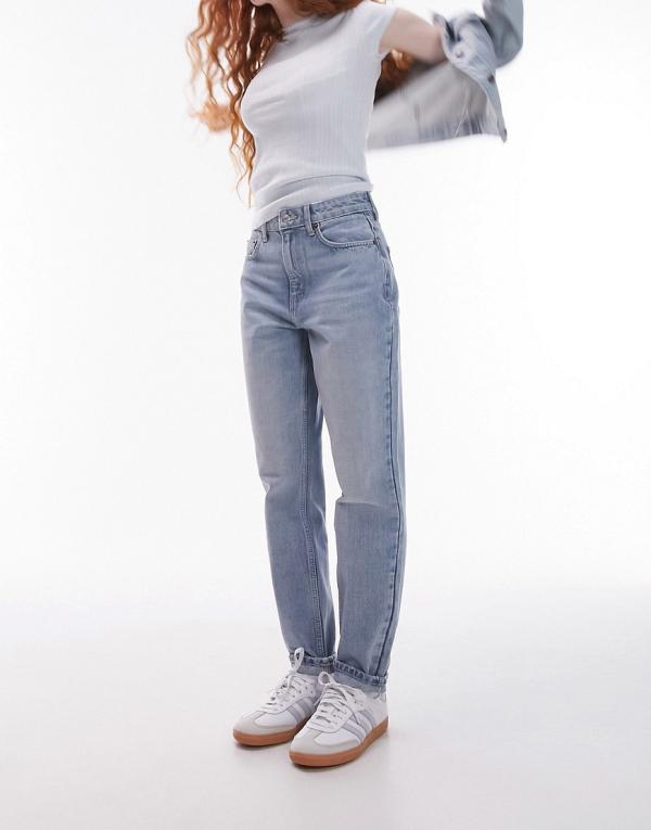 Topshop Original high rise mom jeans in bleach-Blue