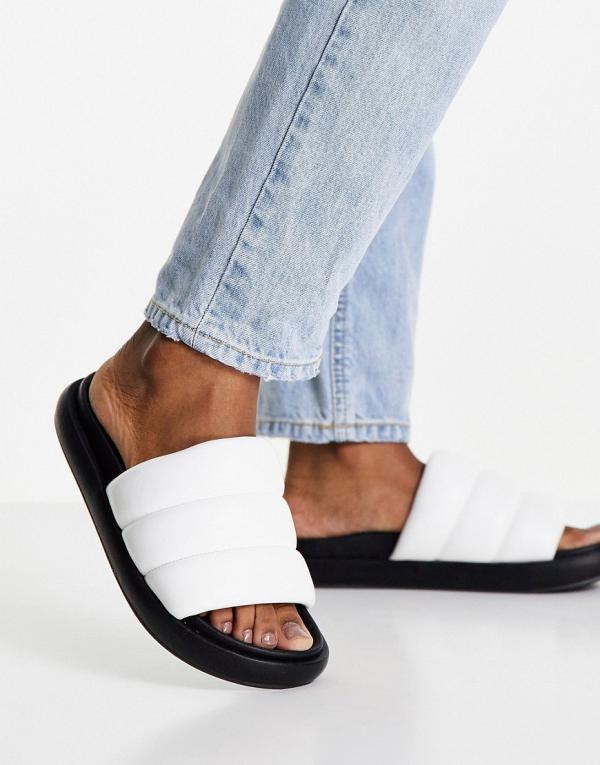 Topshop Plum padded mule sandals in white