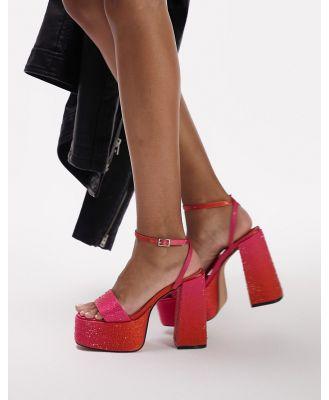 Topshop Sutton chunky two part platforms in hot pink