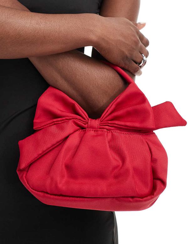 True Decadence bow detail grab bag in red