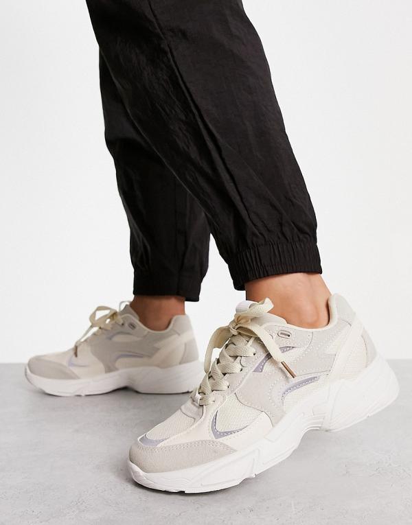 Truffle Collection chunky runner sneakers in beige-Neutral