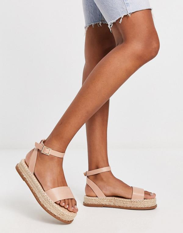 Truffle Collection flatform espadrille sandals in natural-Neutral
